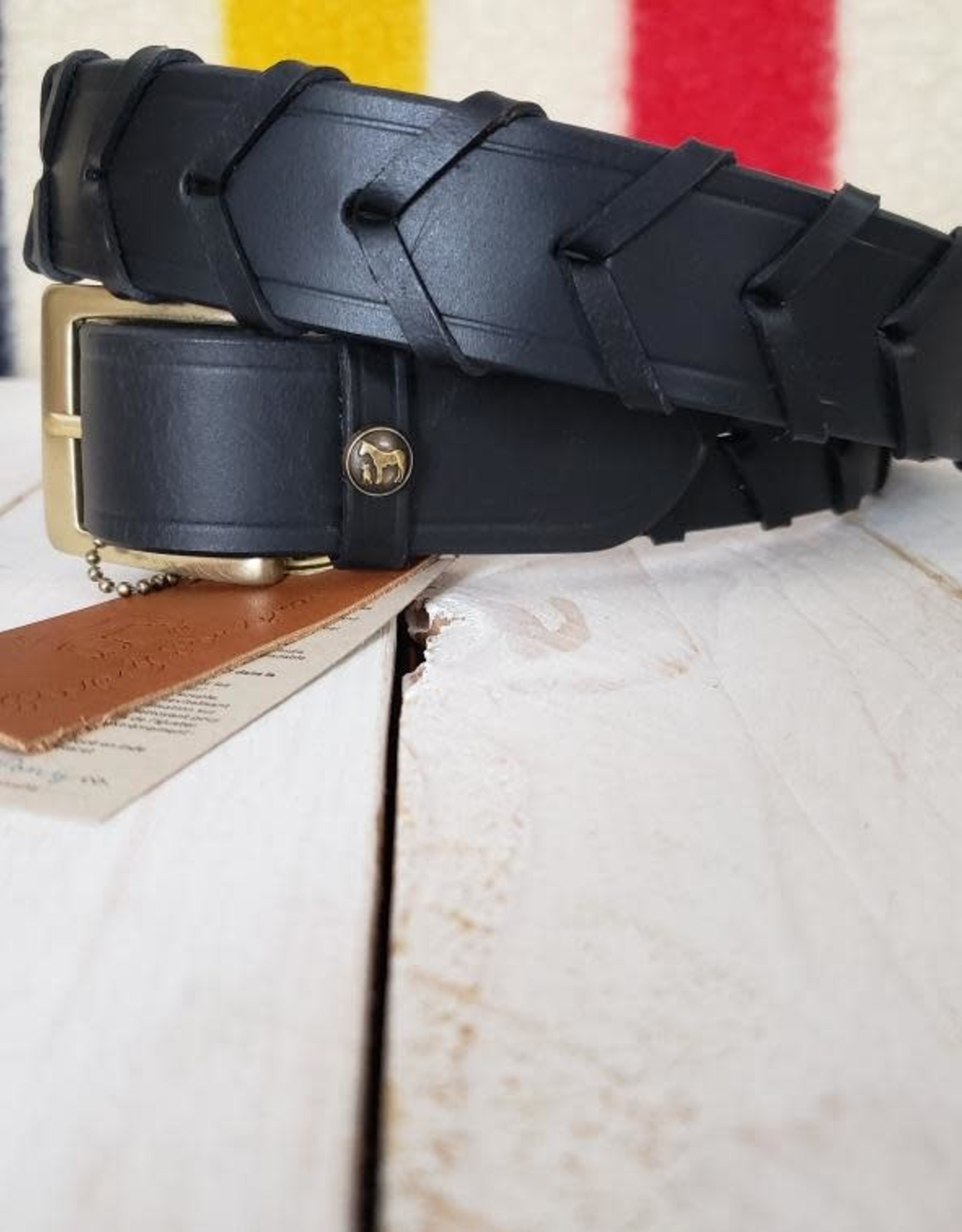 PUP & PONY CO HICKSTEAD COLLECTION LACED LEATHER BELT