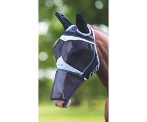 Masque Anti-mouches Shires Fly Guard Pro, Maille Fine, Avec Oreilles, Taille Cob, Noir
