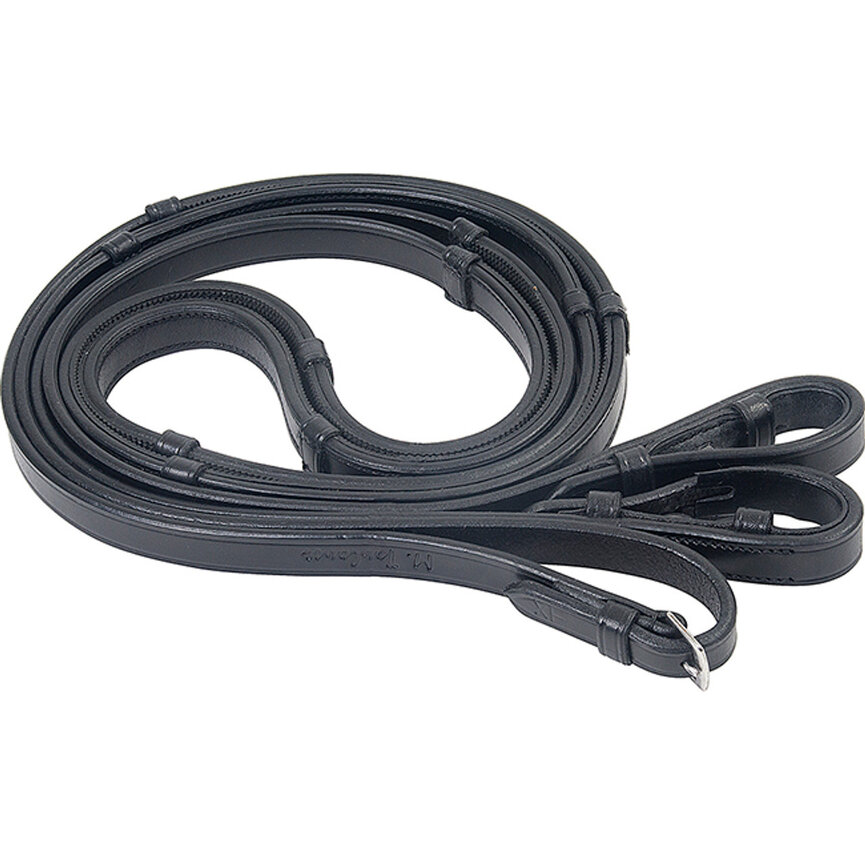 PLATINUM RUBBER LINED LEATHER REINS