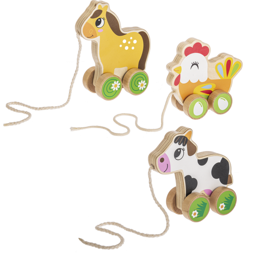 HAPPY HILL WOODEN FARM PULL TOY
