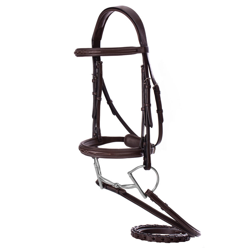 Valkyrie Pony Fancy Stitched Bridle - Chocolate Brown