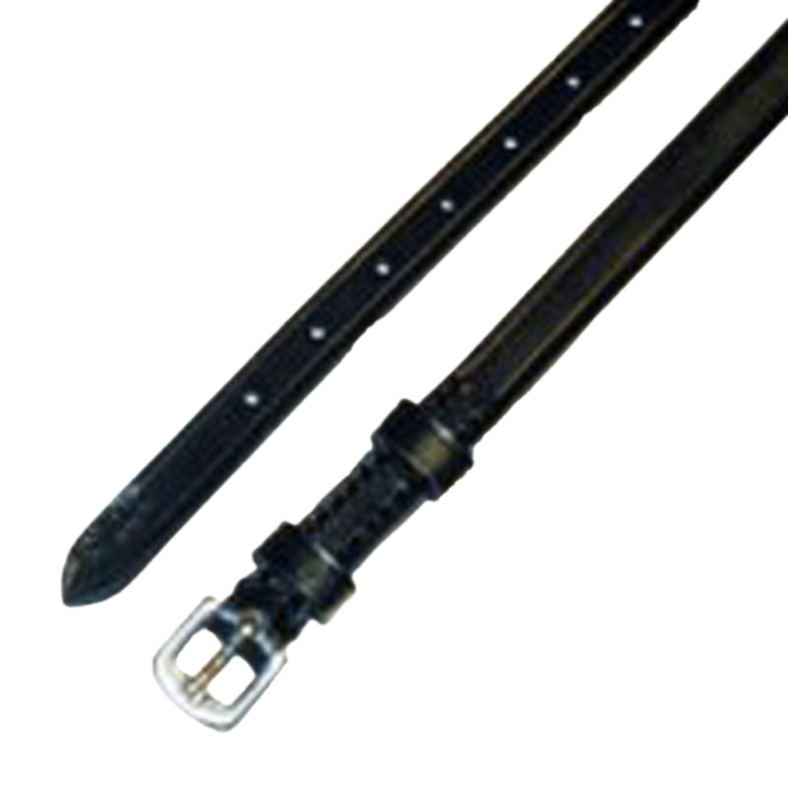 LEATHER SPUR STRAPS WITH DOUBLE KEEPERS -BLACK