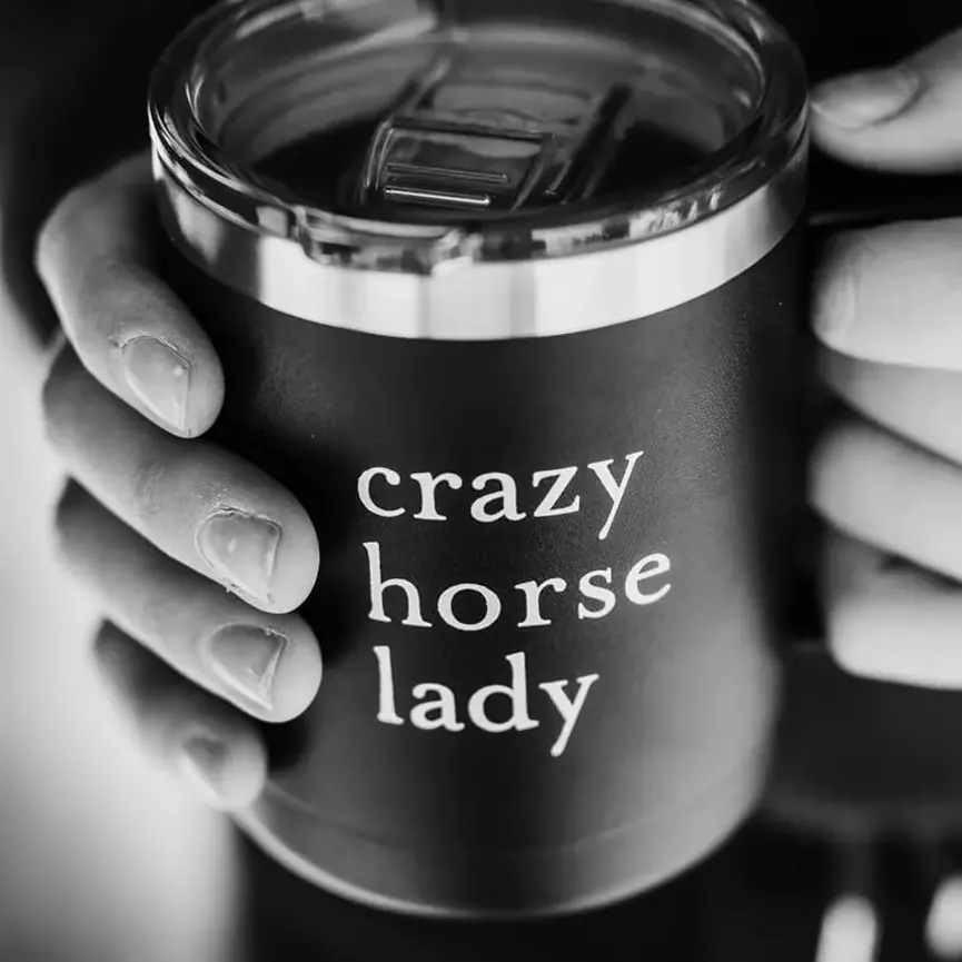 Crazy Horse Lady Mug Tumbler in Onyx