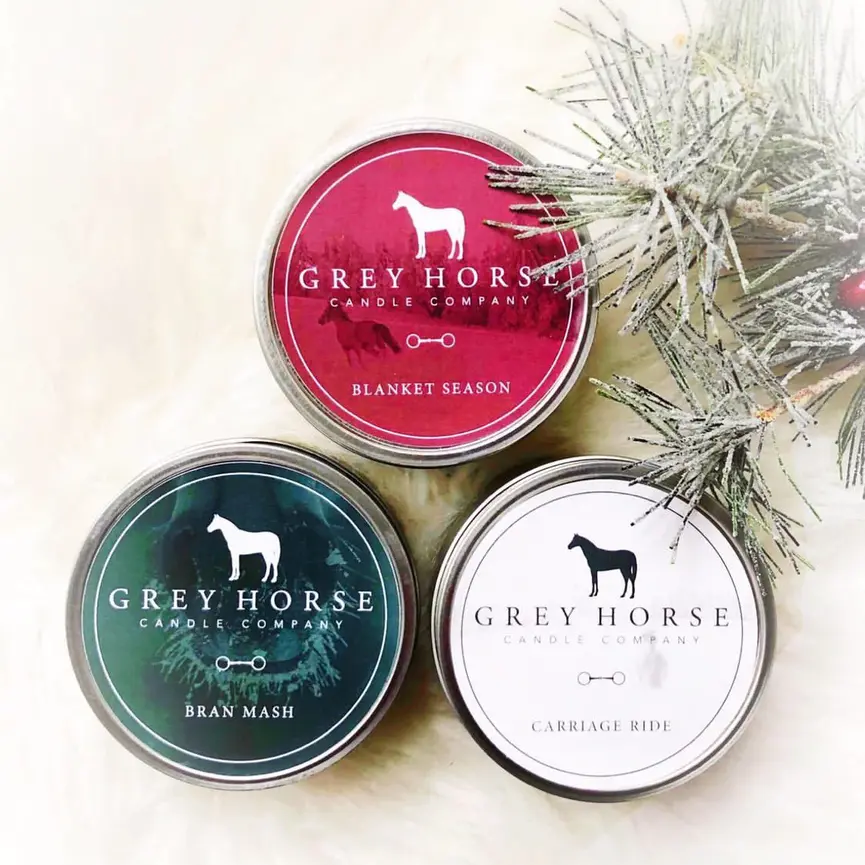 GREY HORSE SOY CANDLE HOLIDAY TINS