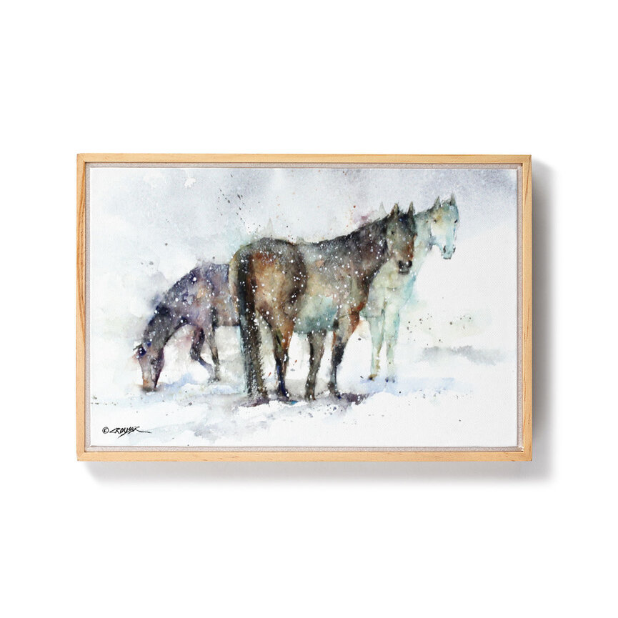 DC Horse Trio Framed Canvas Wall Art