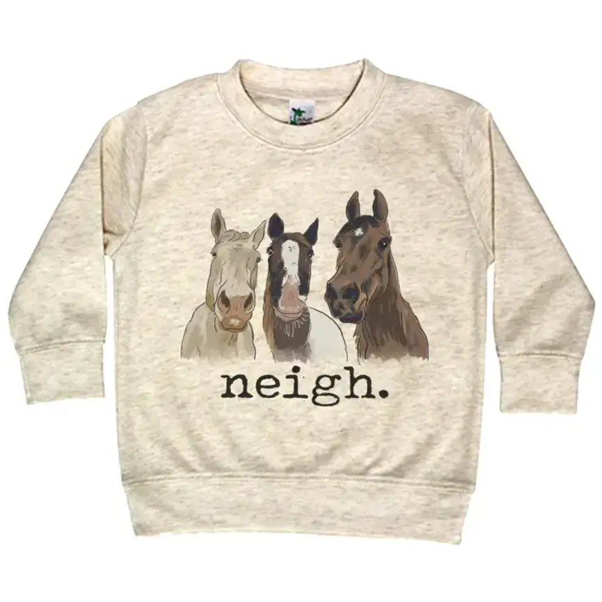 "Neigh" Three Horse Toddler Long Sleeve Shirt