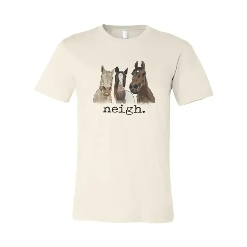 Adult "Neigh" Horse Country Farm Beige Tee