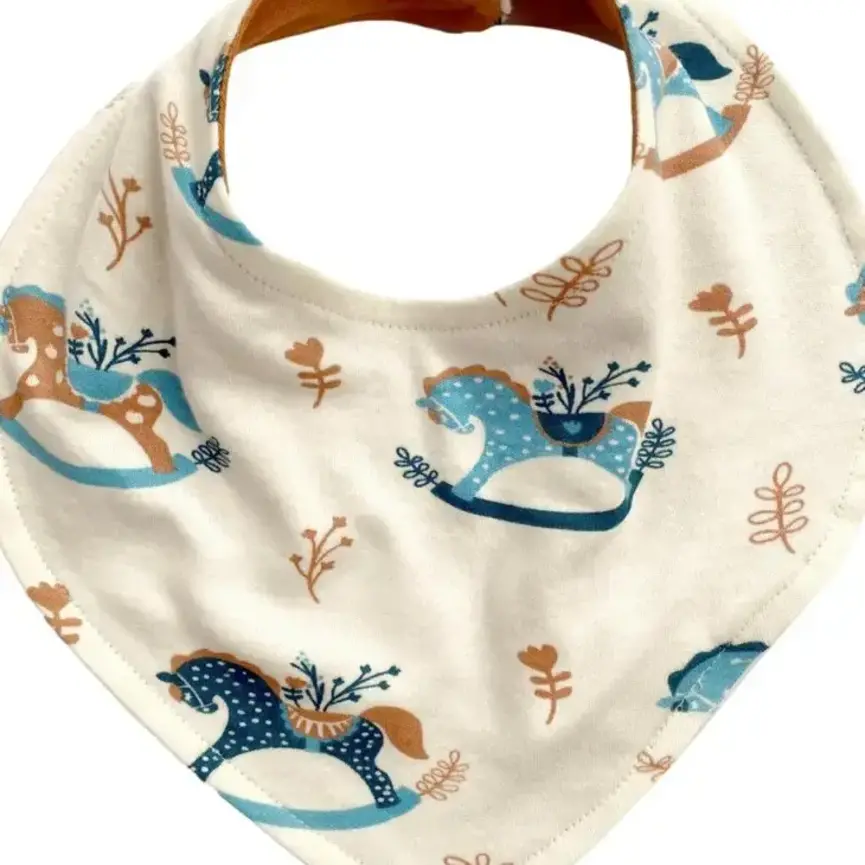 Organic Cotton Bib - Rocking Horse