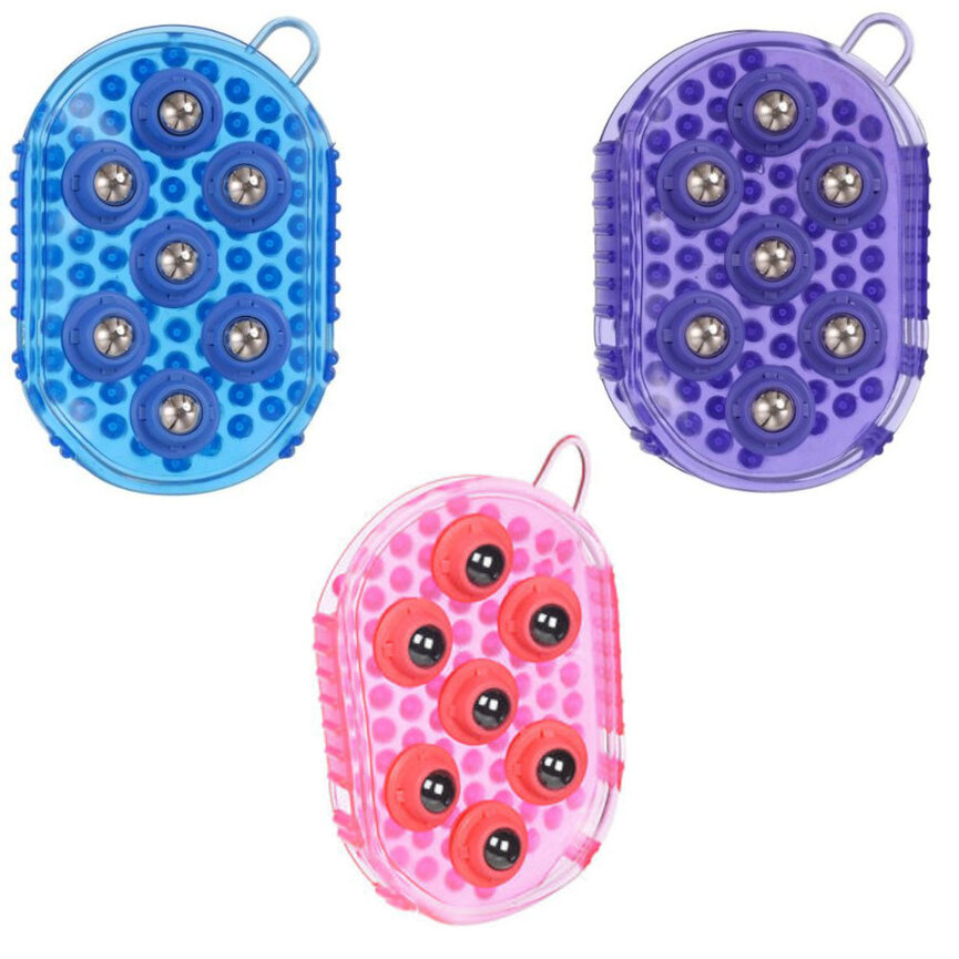Jelly Scrubber Massage Mitt w/ Massage Balls-Asst