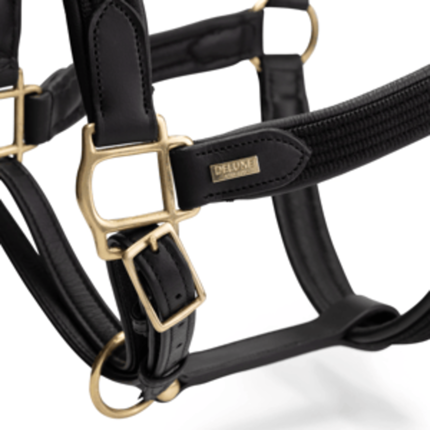 Deluxe Leather Halter - Black