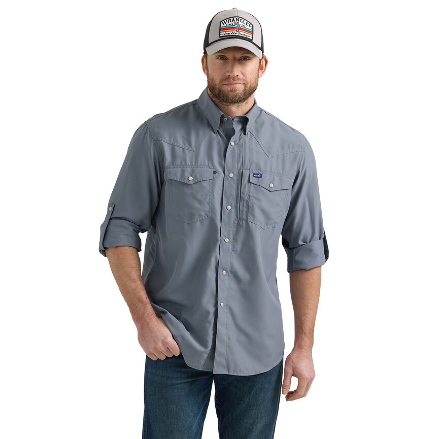 Performance Long Sleeve Shirt - Classic Fit - Grey