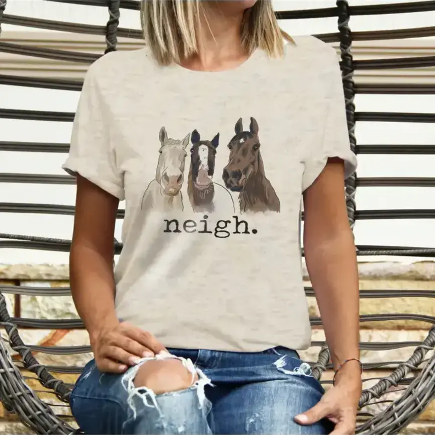 "Neigh" Mommy and Me Tee