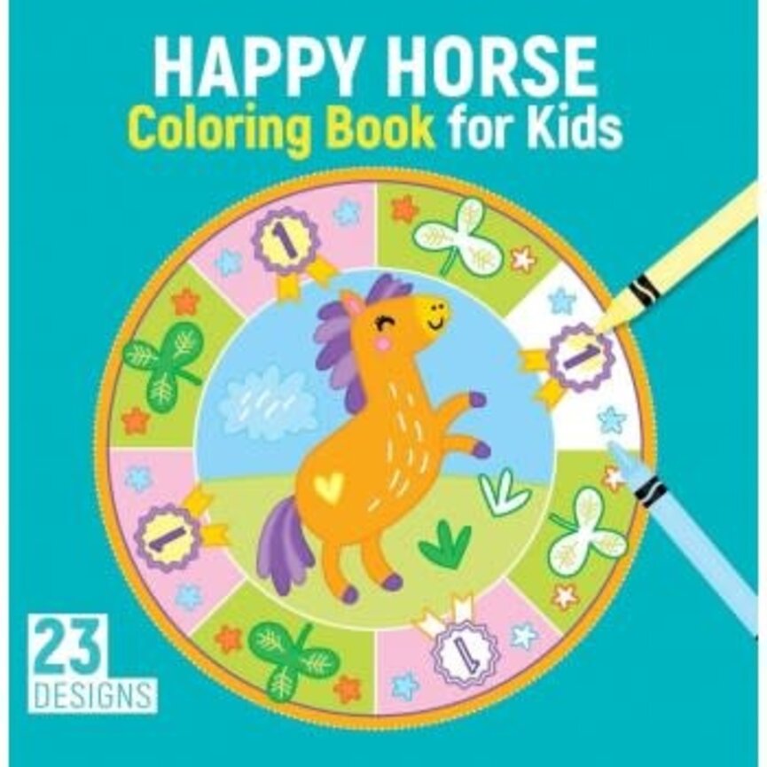HAPPY HORSE COLORING BOOK FOR KIDS