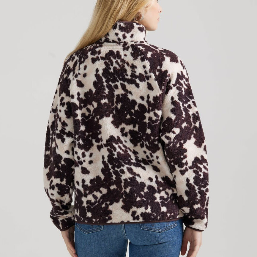 Women's Western Sherpa Snap Sweatshirt - Cow Brown