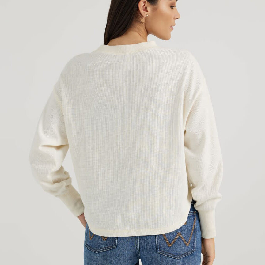 Women's Long Sleeve Thermal Top In Buck White