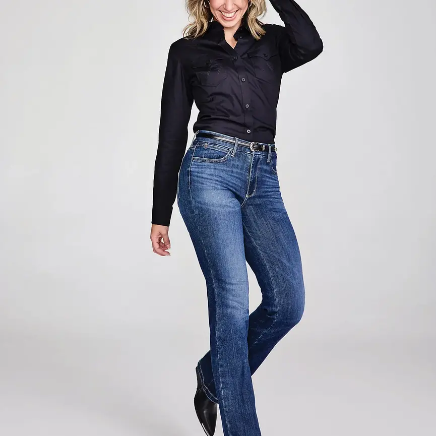 Bespoke High Rise Bootcut Jean in Lacey