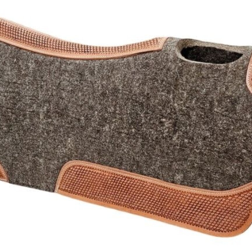 Premium Saddle Pad with Basket Tooled Wear Leathers