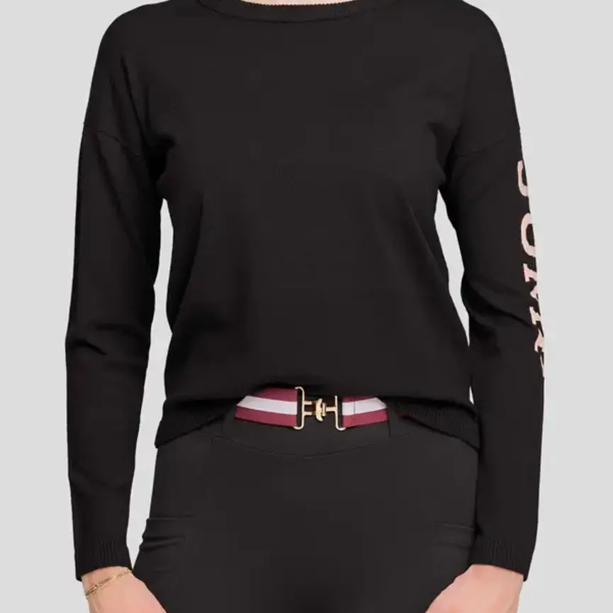 Black & Rose Crewneck "Jump" Sweater