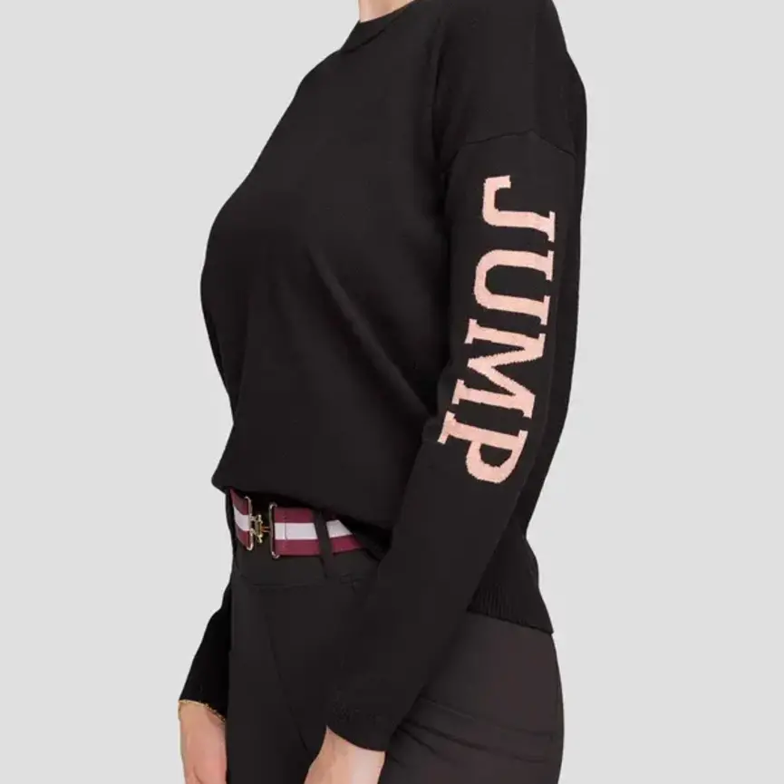 Black & Rose Crewneck "Jump" Sweater
