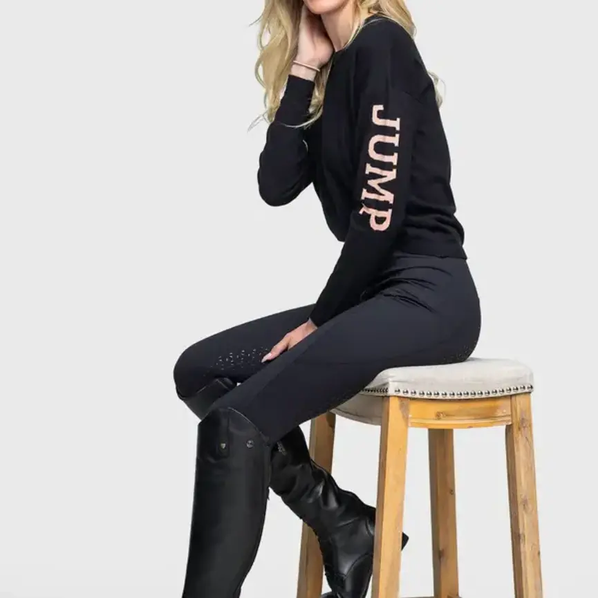 Black & Rose Crewneck "Jump" Sweater