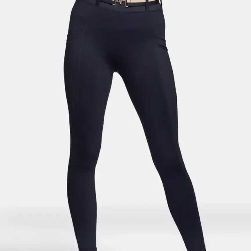 Black Riding Legging With Silicone Seat