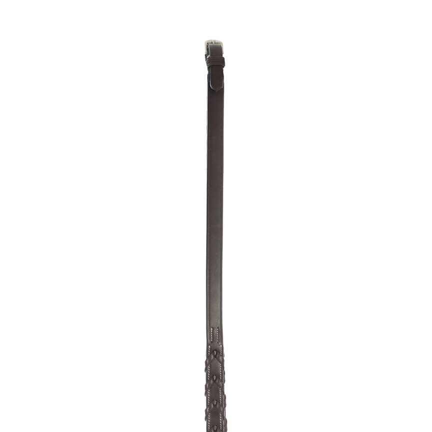 Equinavia Valkyrie Rubber Lined Laced Reins - Chocolate Brown