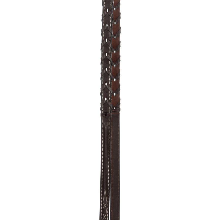 Equinavia Valkyrie Rubber Lined Laced Reins - Chocolate Brown