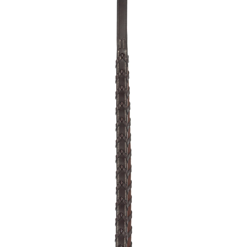 Equinavia Valkyrie Rubber Lined Laced Reins - Chocolate Brown