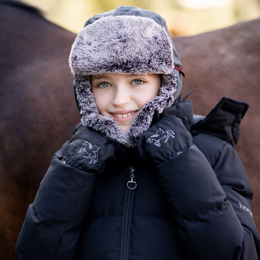 Pegasus Kids Padded Trapper Hat - Caviar