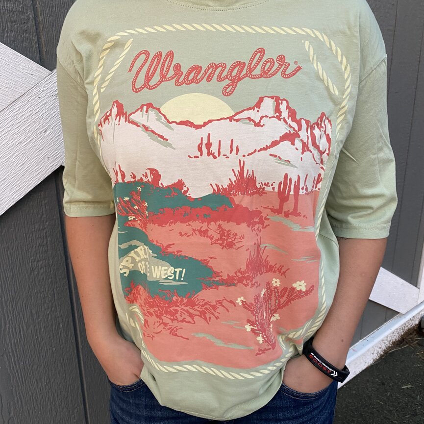KID'S SHORT SLEEVE DESERT GRAPHIC SHIRT IN GREEN