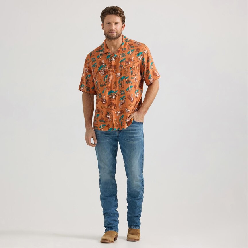 Coconut Cowboy Short Sleeve Shirts - Orange