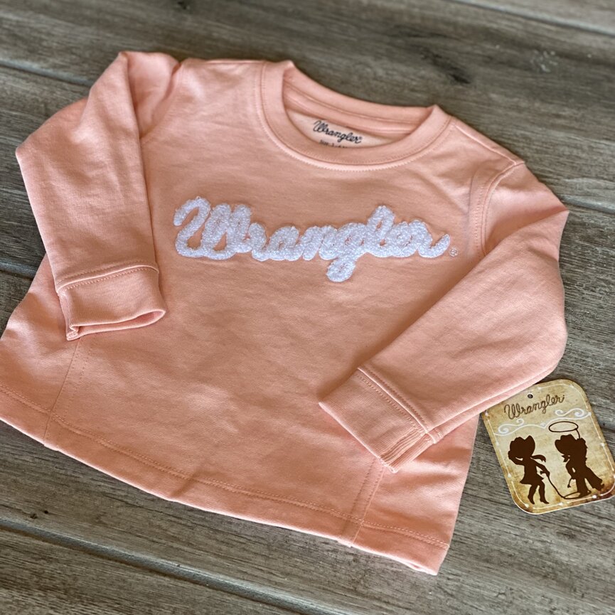 LONG SLEEVE LOGO SWEATER IN PINK