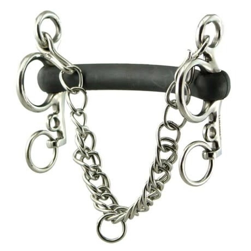 Hard Rubber Mullen Mouth Pelham with 4” Cheeks