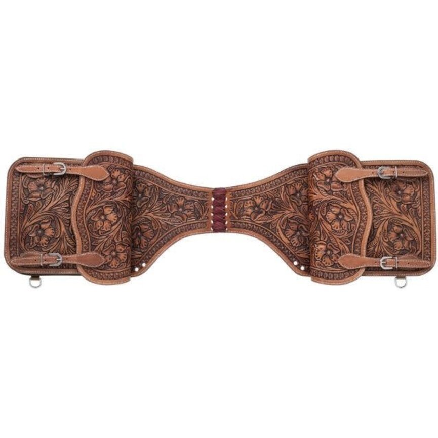 Floral Tooled Saddle Bag