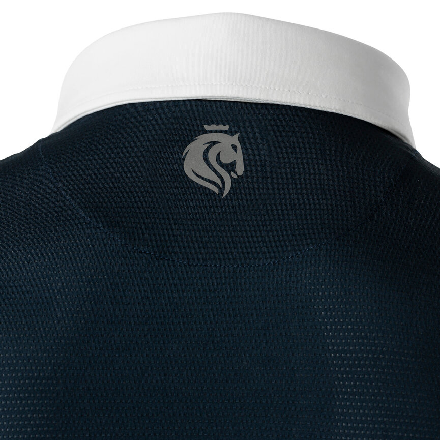 Haakon Mens Short Sleeved Show Shirt - Navy/White