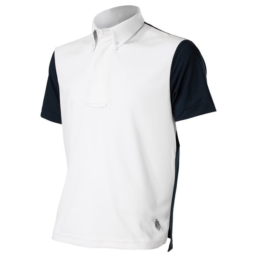 Haakon Mens Short Sleeved Show Shirt - Navy/White