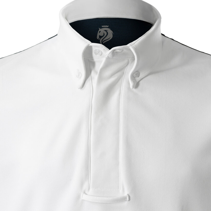 Haakon Mens Short Sleeved Show Shirt - Navy/White