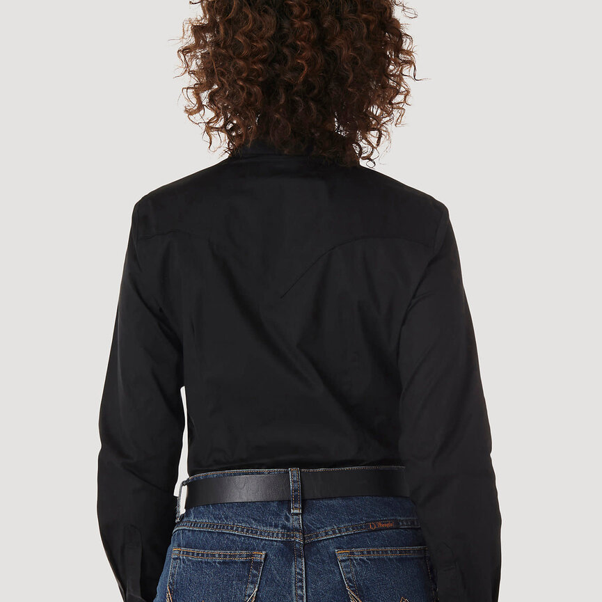 LONG SLEEVE ONE POINT FRONT AND BACK YOKES SOLID TOP
