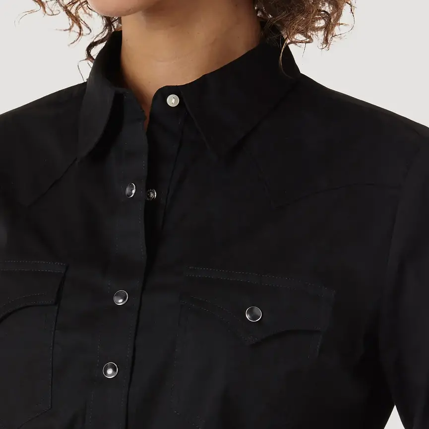 LONG SLEEVE ONE POINT FRONT AND BACK YOKES SOLID TOP