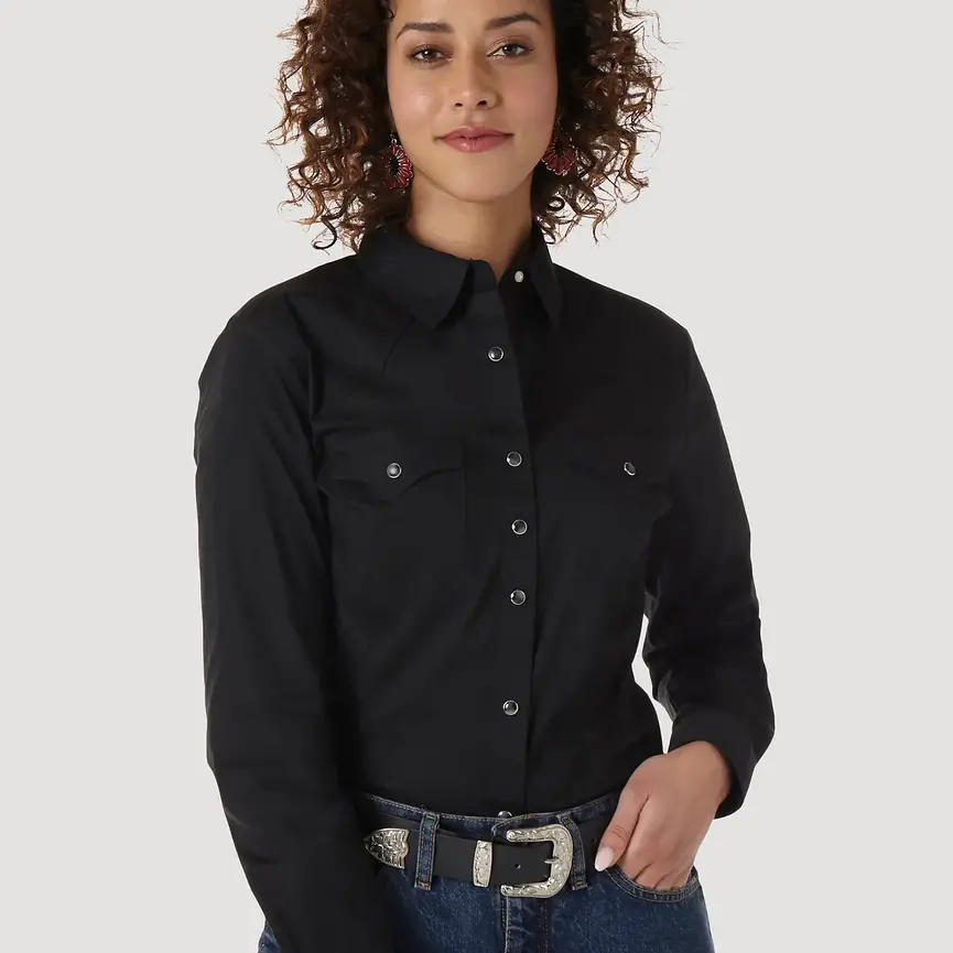 LONG SLEEVE ONE POINT FRONT AND BACK YOKES SOLID TOP