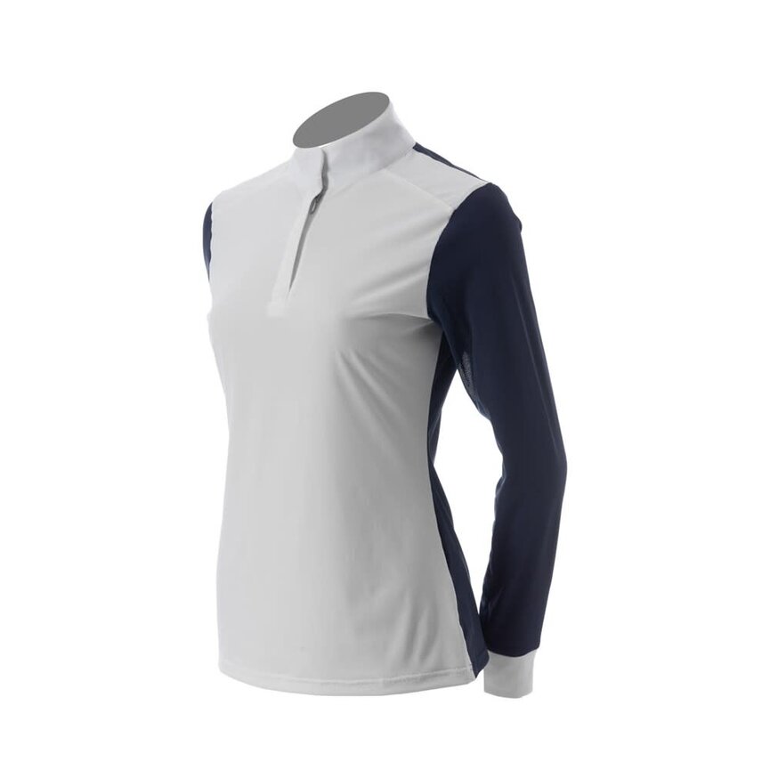 Alexandra Womens Long Sleeve Show Shirt - Navy/White
