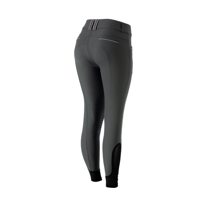Victoria Womens Silicone Knee Patch Breeches - Carbon Grey/Orchid Mist