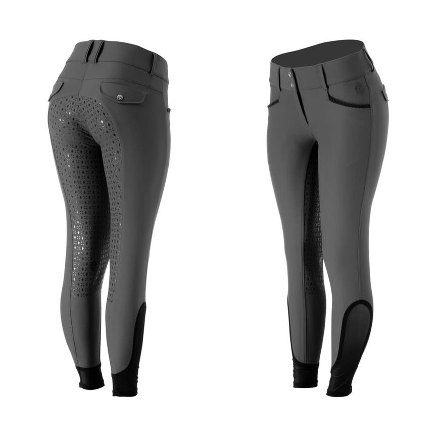 Madeleine Womens Full Seat Breeches - Carbon Grey/Black