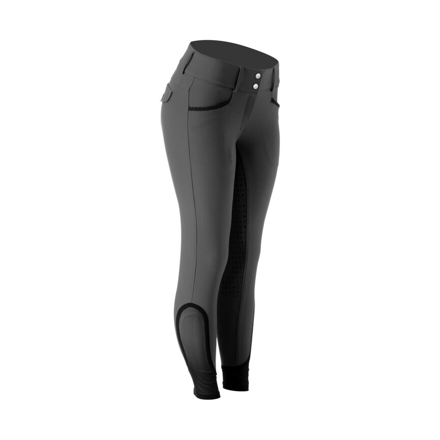 Madeleine Womens Full Seat Breeches - Carbon Grey/Black