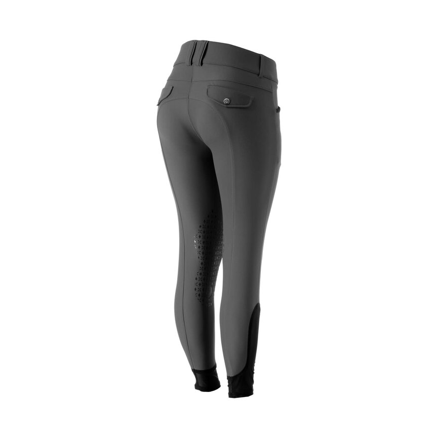 Madeleine Womens Knee Patch Breeches - Carbon Grey/Black