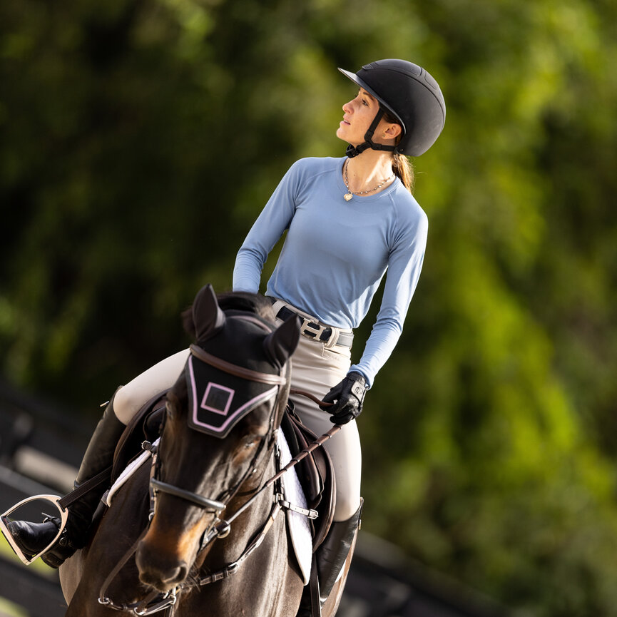 KENNEDY SEAMLESS LONG SLEEVE 2.0 IN DENIM