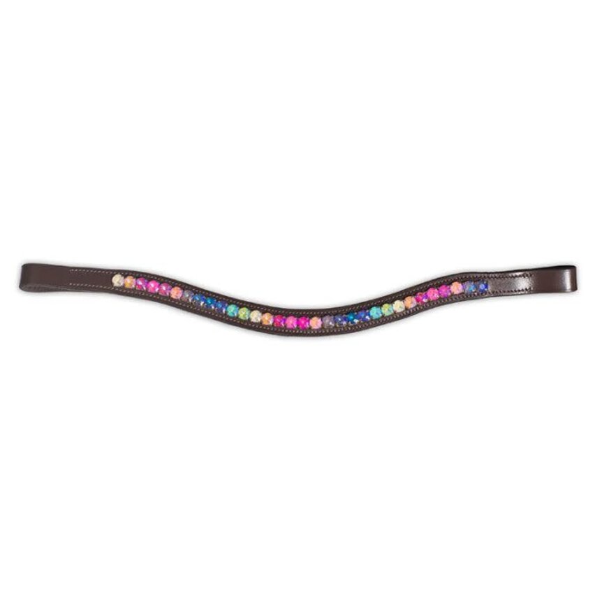 Multi Coloured Crystal Curved Browband