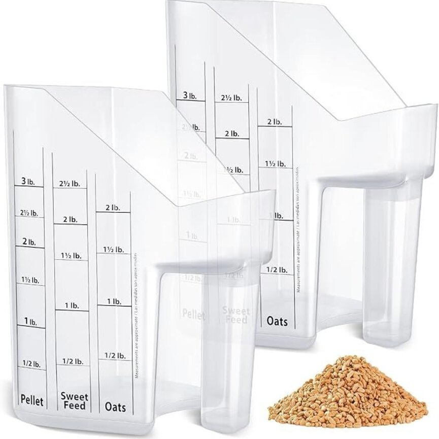 Feed Scoop with Measurements -Clear