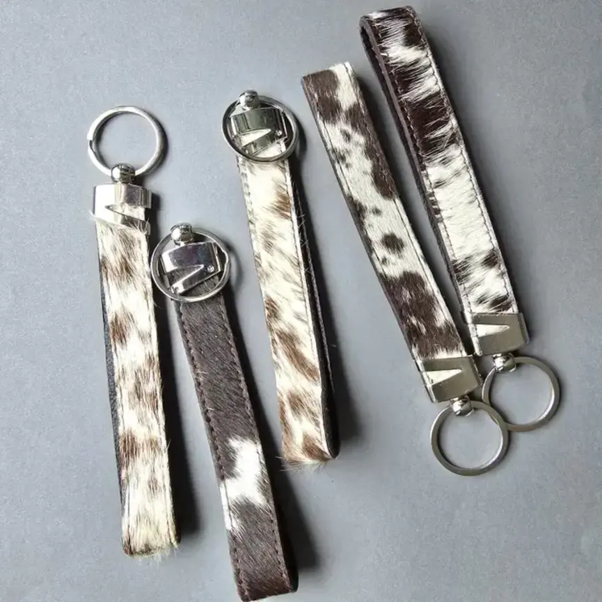 Genuine Cowhide Keychain - Hair On Western Long Keychain
