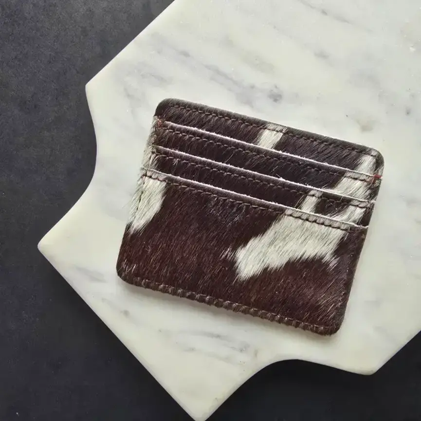 Genuine Hair-On Cowhide Wallet – Slim Western Card Holder